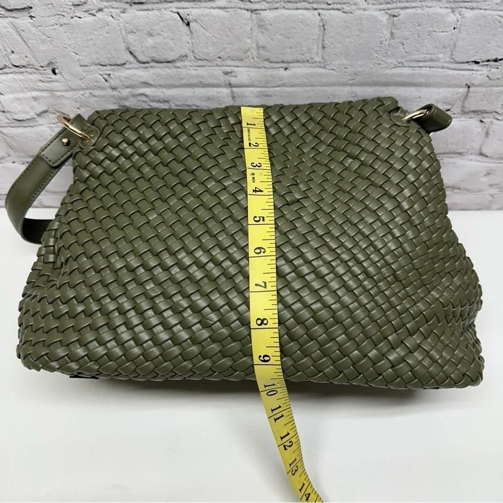 Anthropologie Melie Bianco Natalia Medium Vegan Leather Bag in Olive